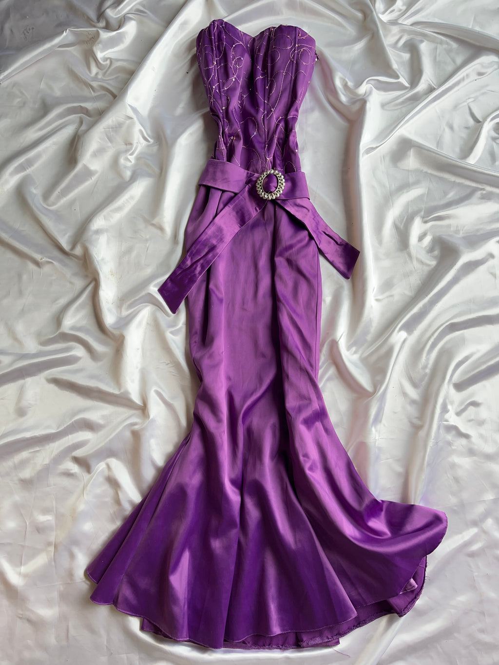 Mermaid 2000s style dark purple dress