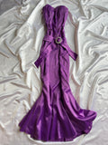 Mermaid 2000s style dark purple dress