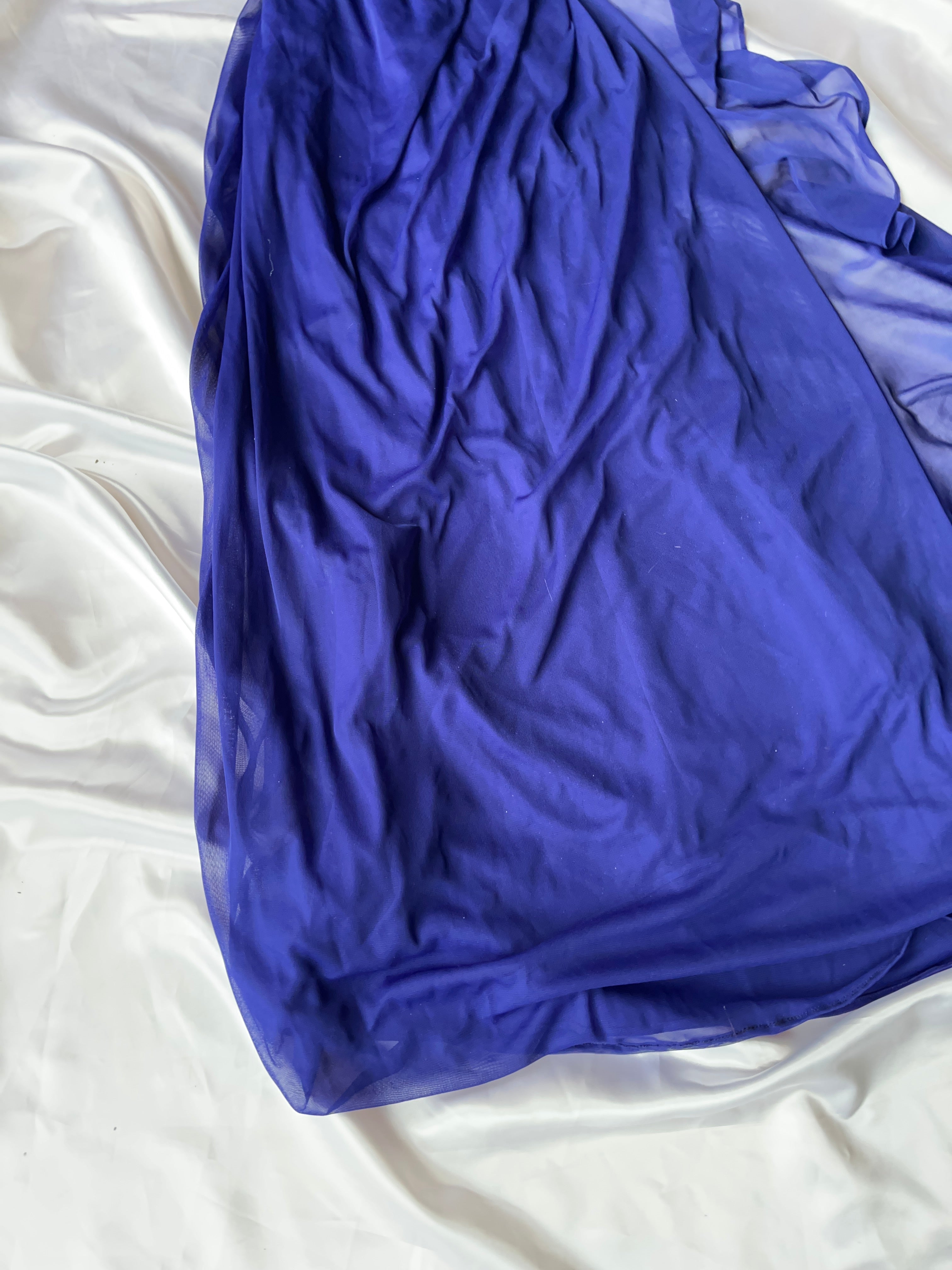 Blue sparkling navy evening elegant dress