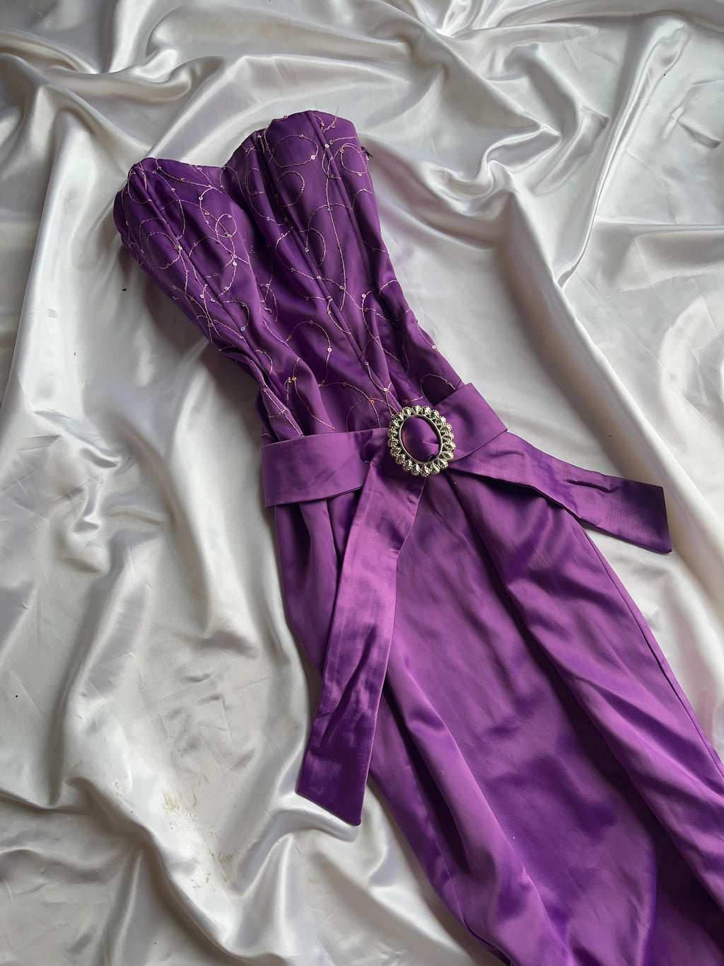 Mermaid 2000s style dark purple dress