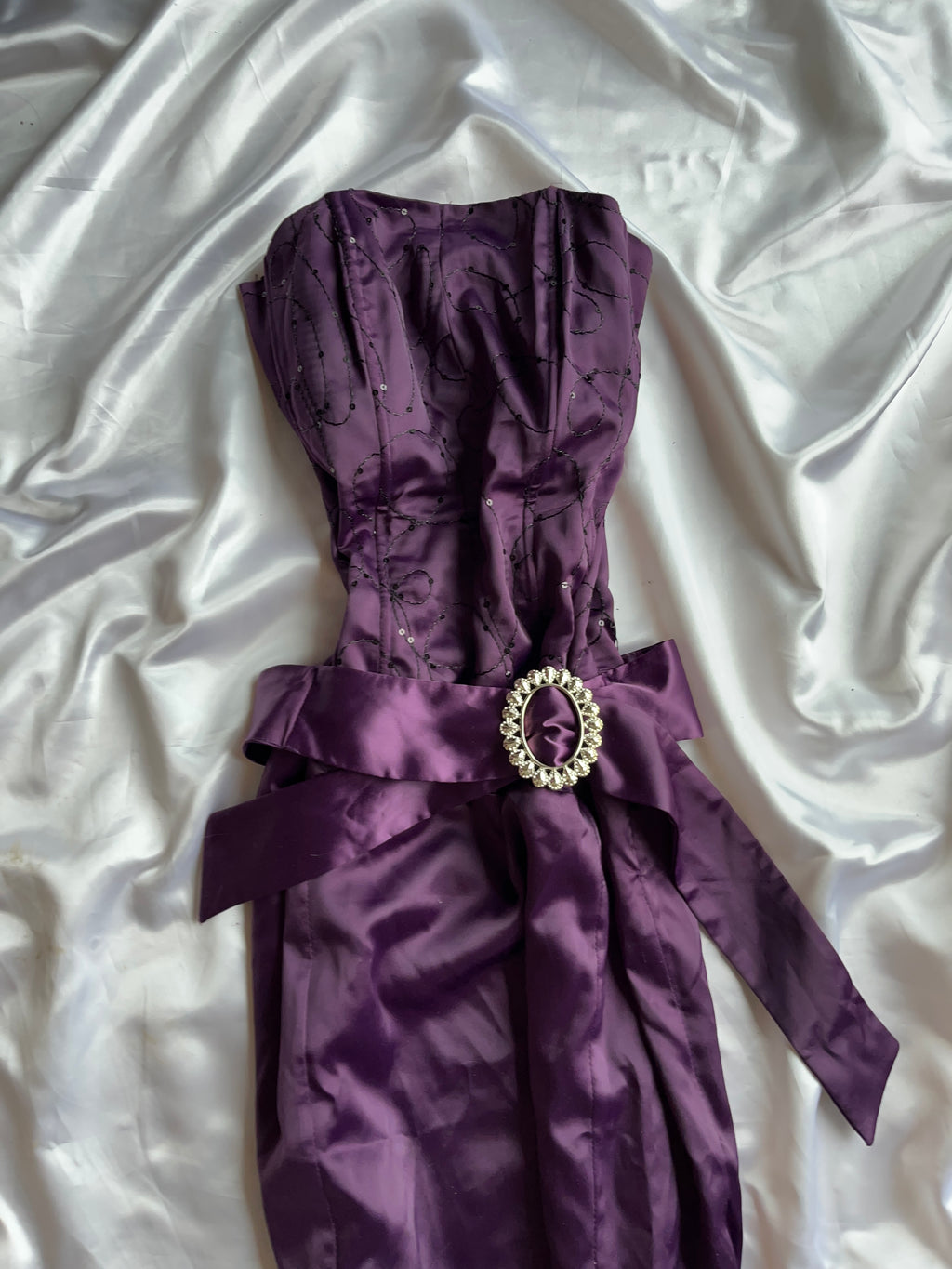 Mermaid 2000s style dark purple dress