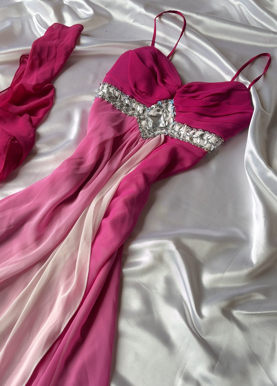 Blush Diamond Crystal gown + matching Shawl