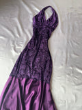 Sparking purple prom corset style prom dress
