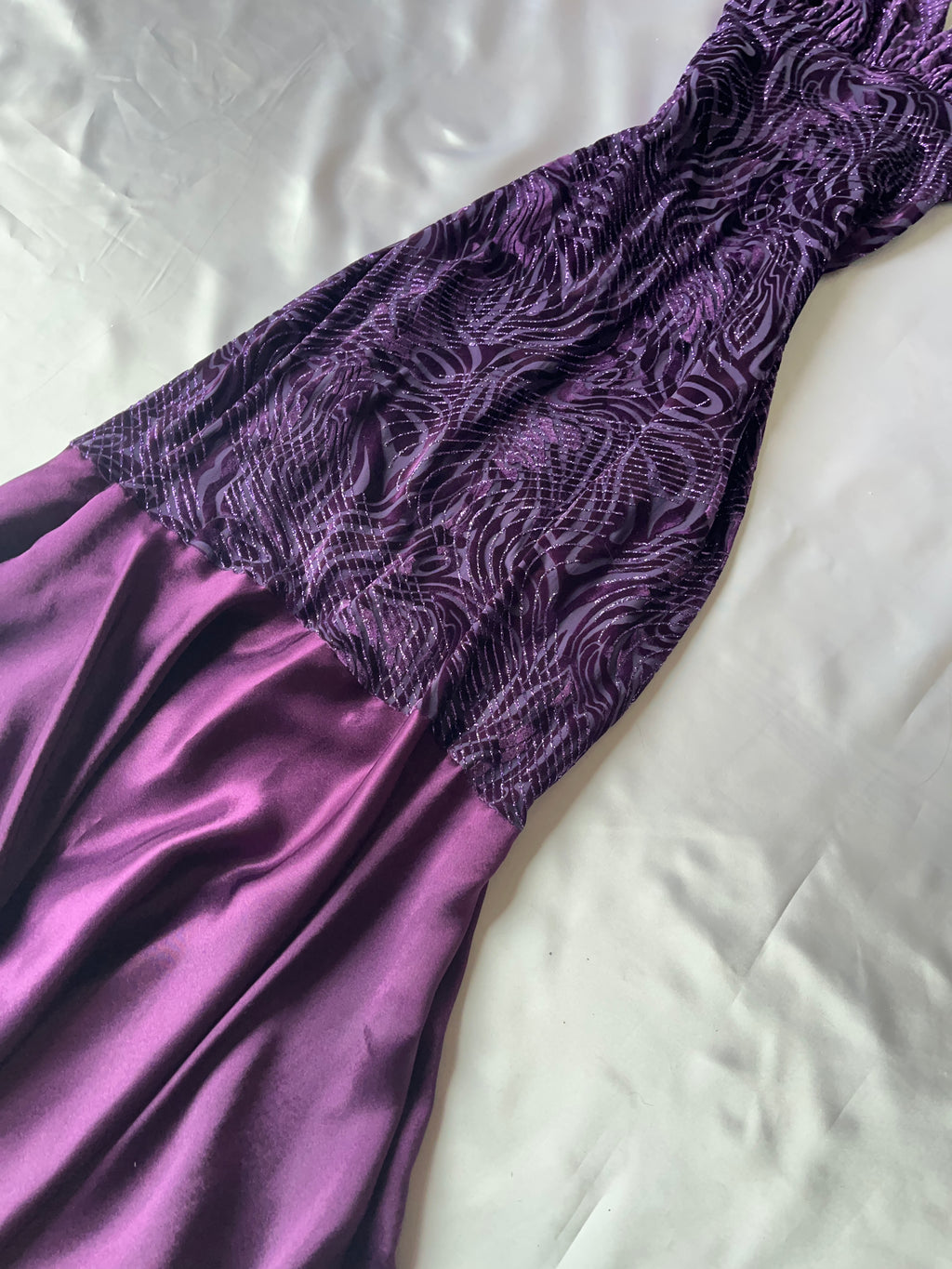 Sparking purple prom corset style prom dress