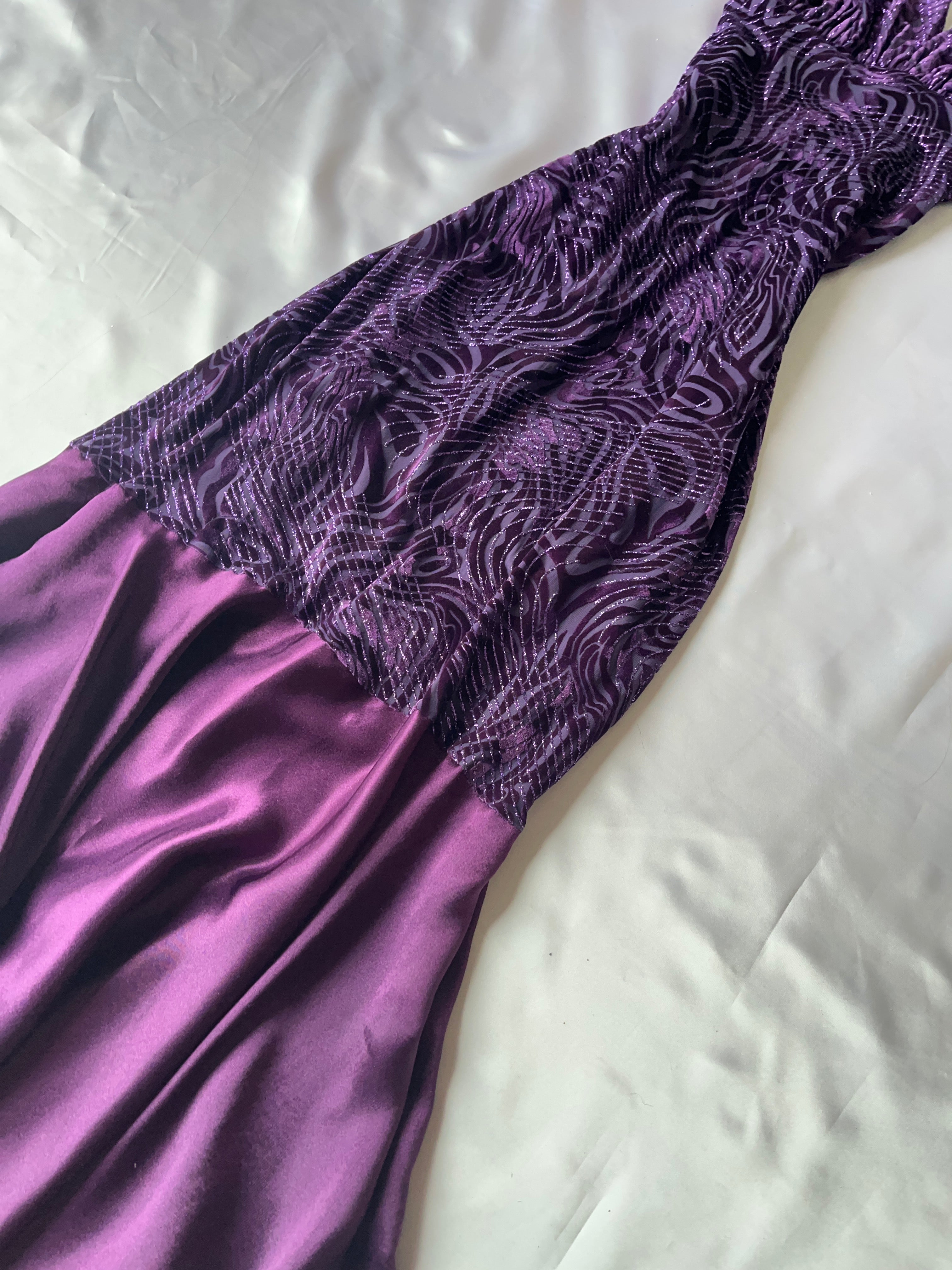 Sparking purple prom corset style prom dress