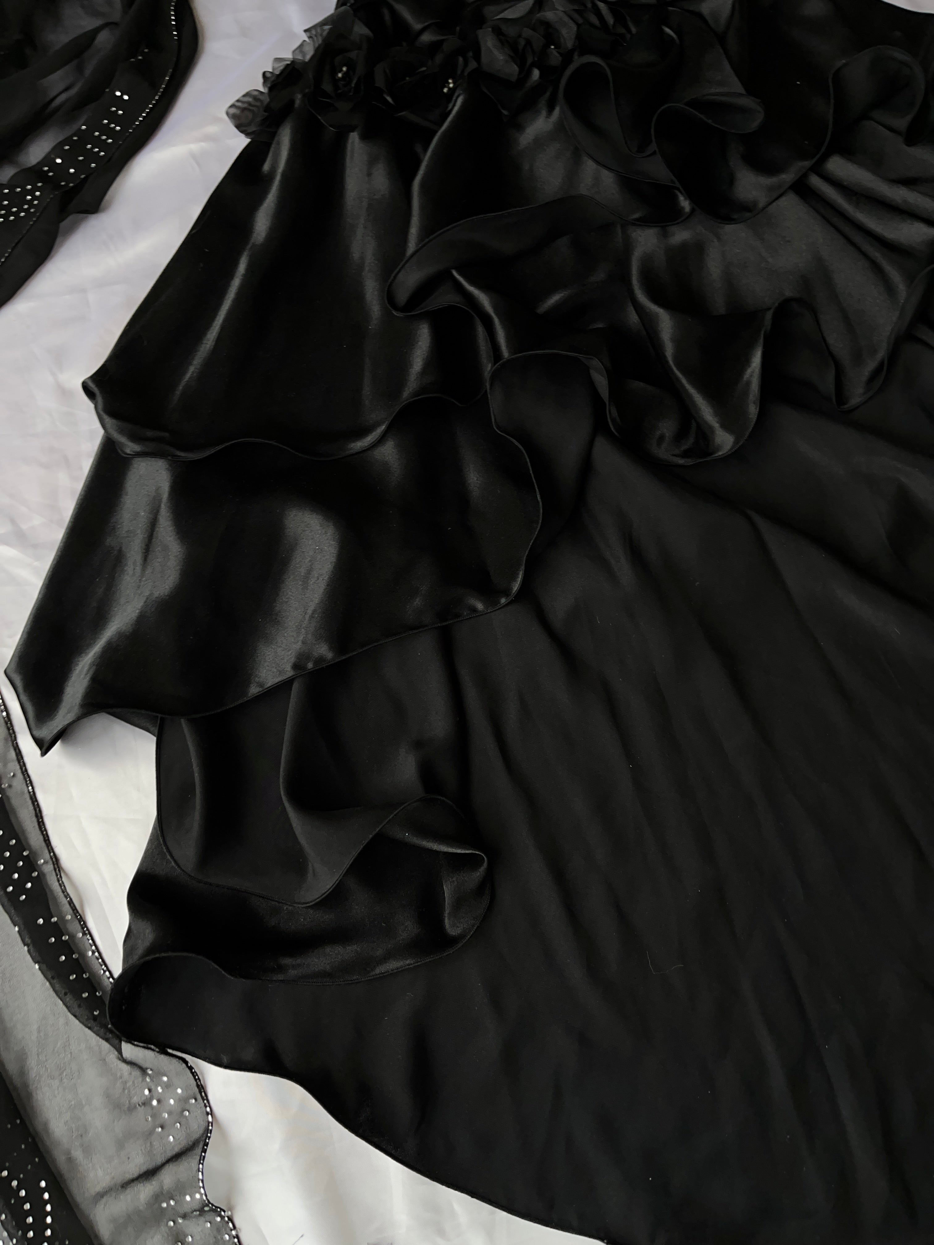 Beautiful Viral black high-low style prom dress + scarf Rarevy Beautiful Viral black high-low style prom dress + scarf Rarevy