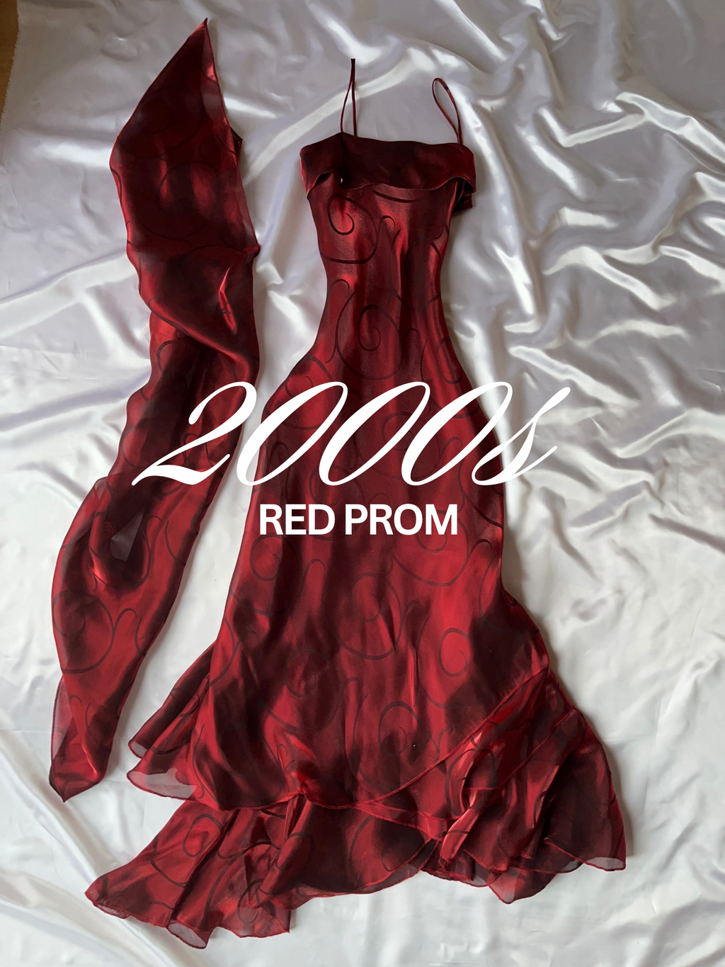 Red prom or event 2000s style dress