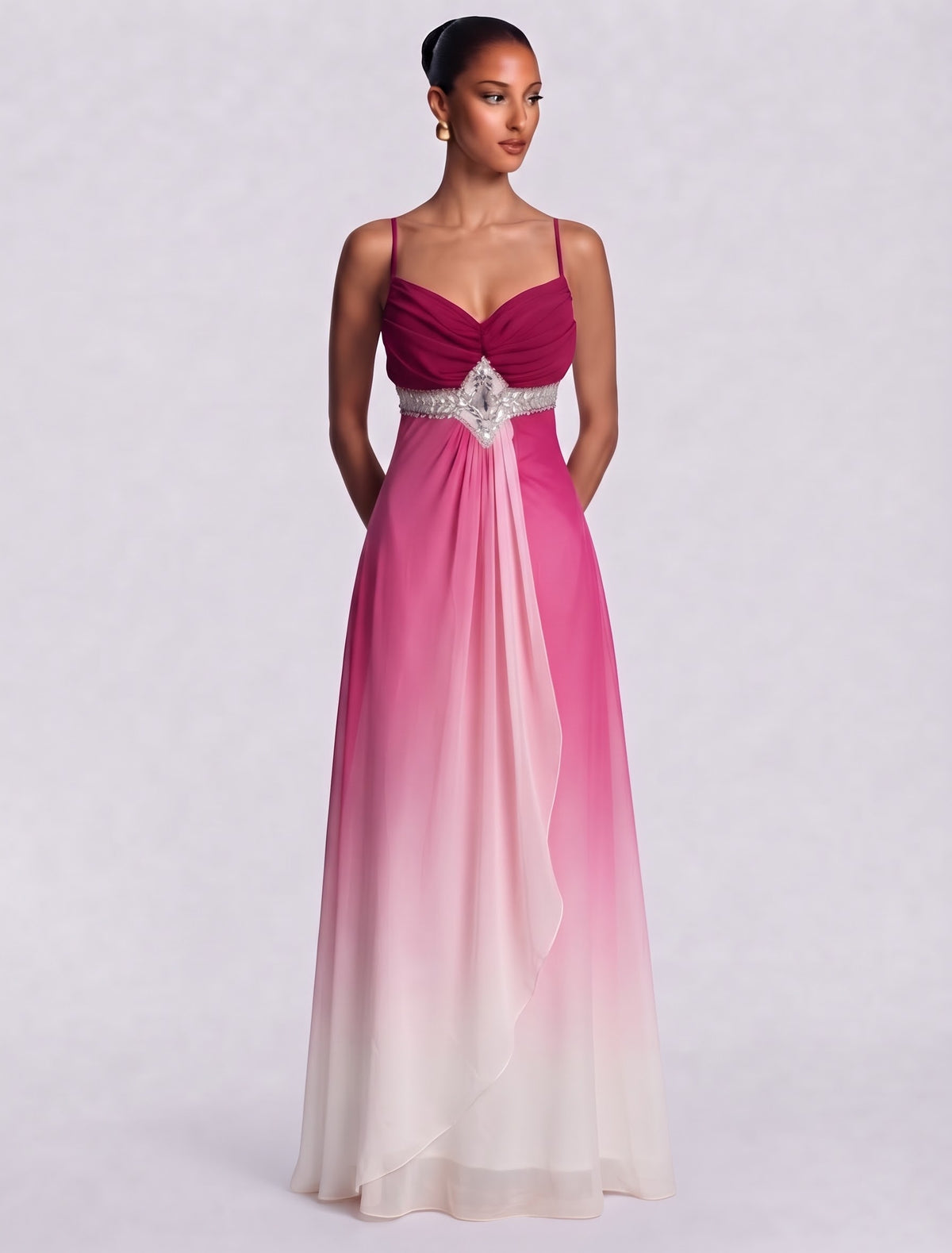 Blush Diamond Crystal gown + matching Shawl
