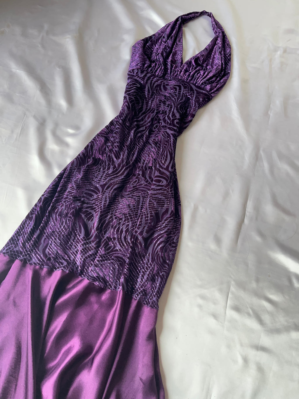 Sparking purple prom corset style prom dress