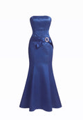 Mermaid 2000s viral royal blue dress