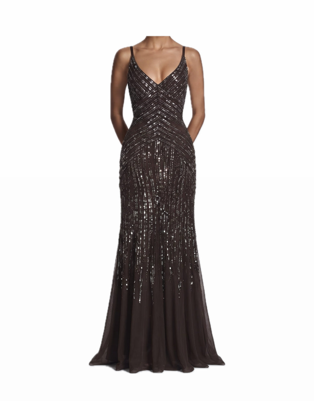 Dark Brown Lily gown + matching luxury shawl