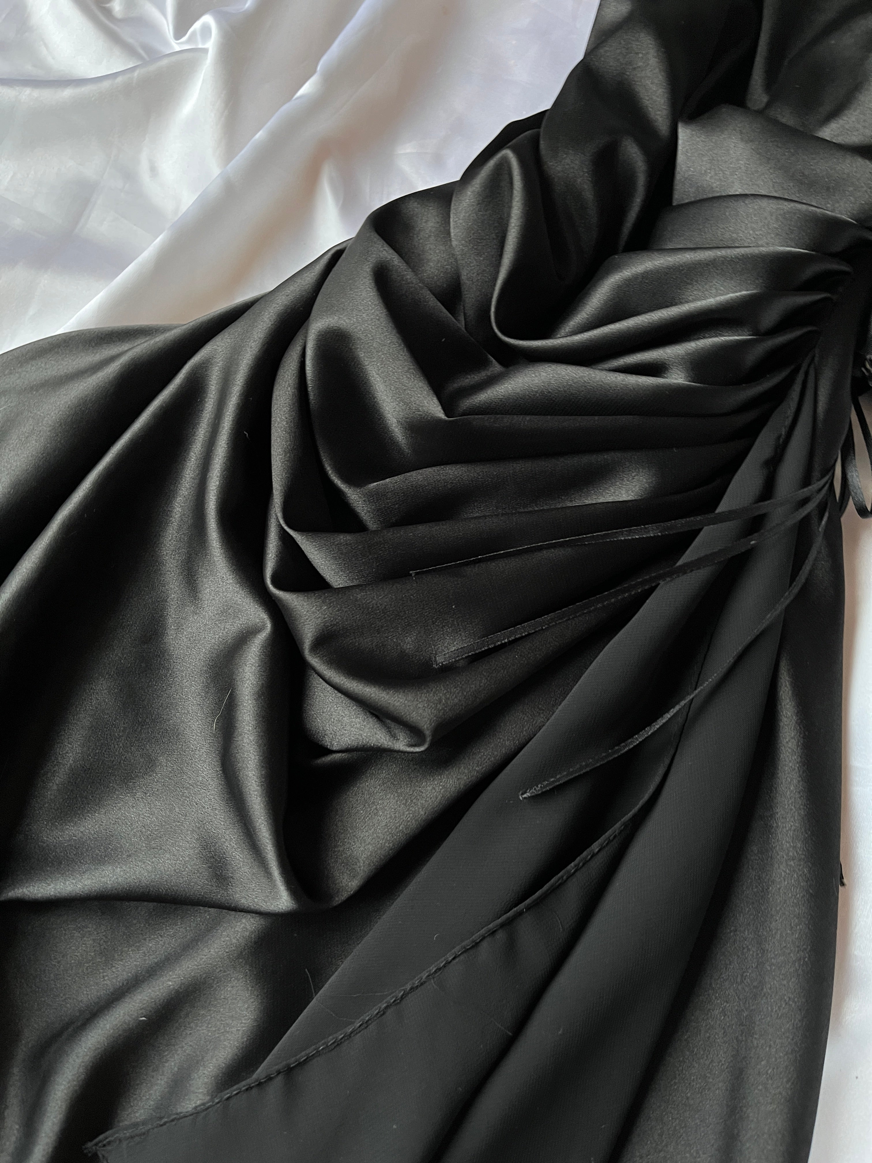 Black elegant flower pattern dress + FREE scarf