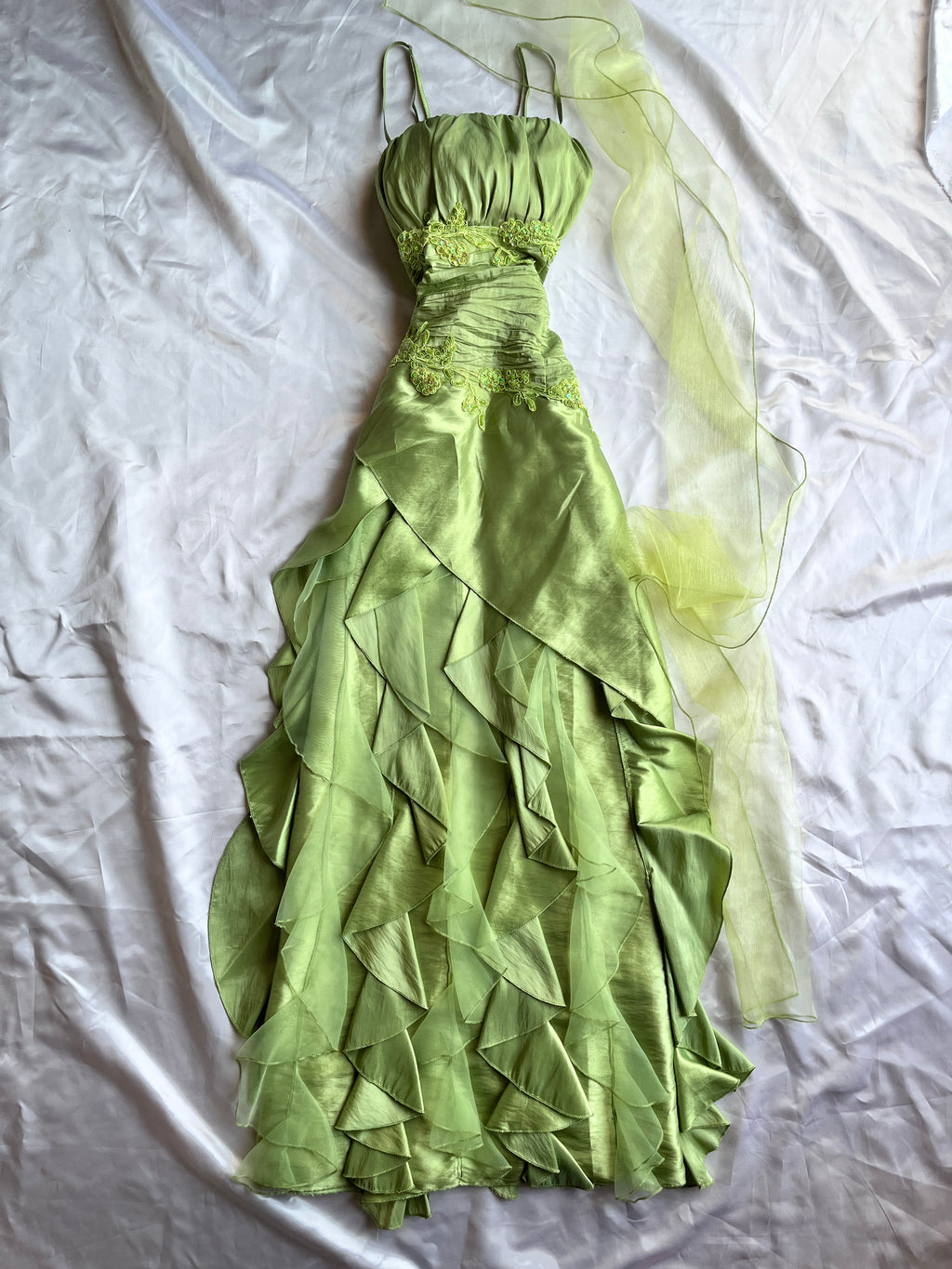 Glowing Water Lily gown + matching Shawl