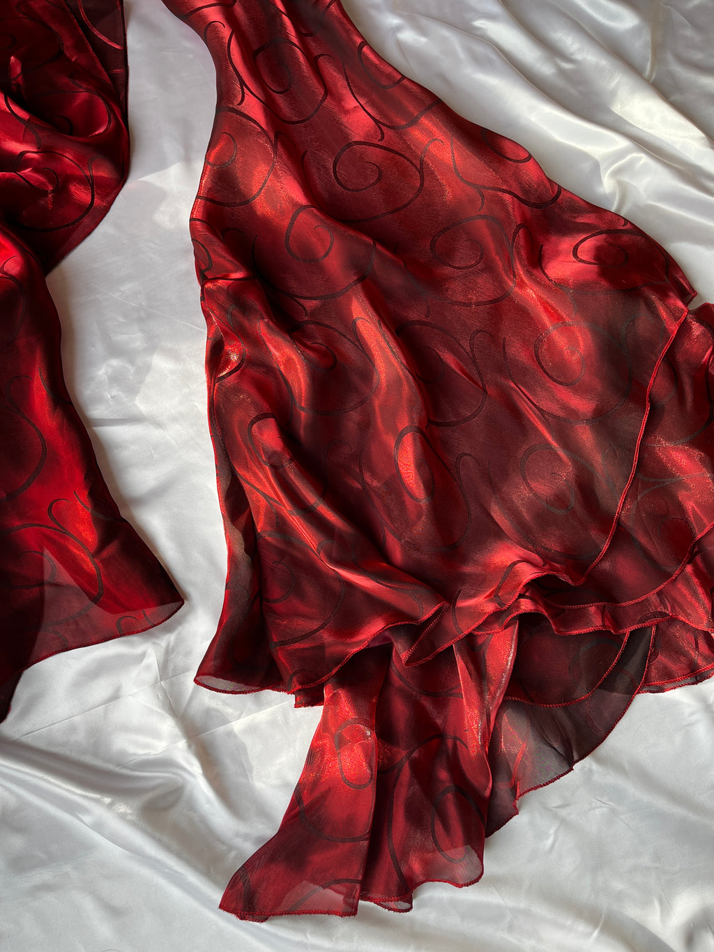 Red prom or event 2000s style dress