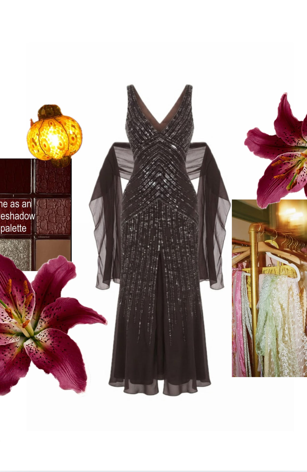 Dark Brown Lily gown + matching luxury shawl