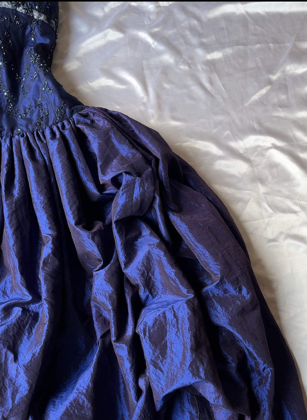 Beautiful navy blue hand made prom dress+ scarf
