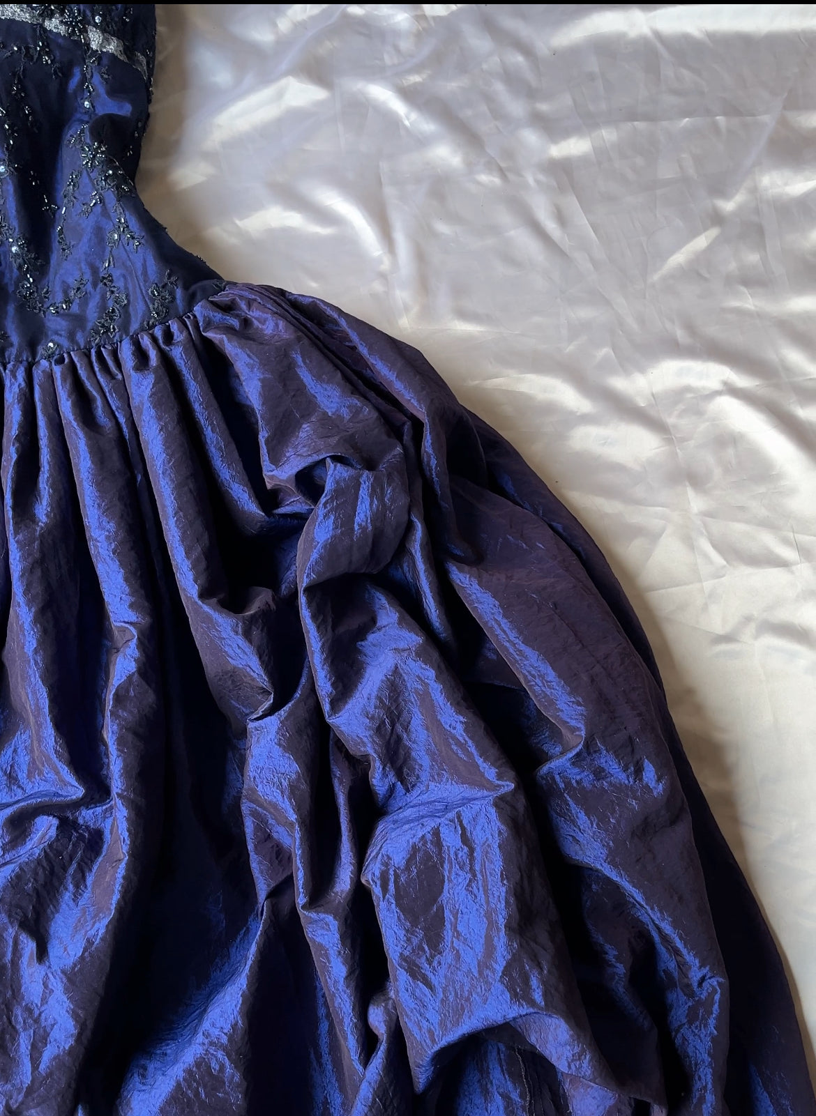 Beautiful navy blue hand made prom dress+ scarf