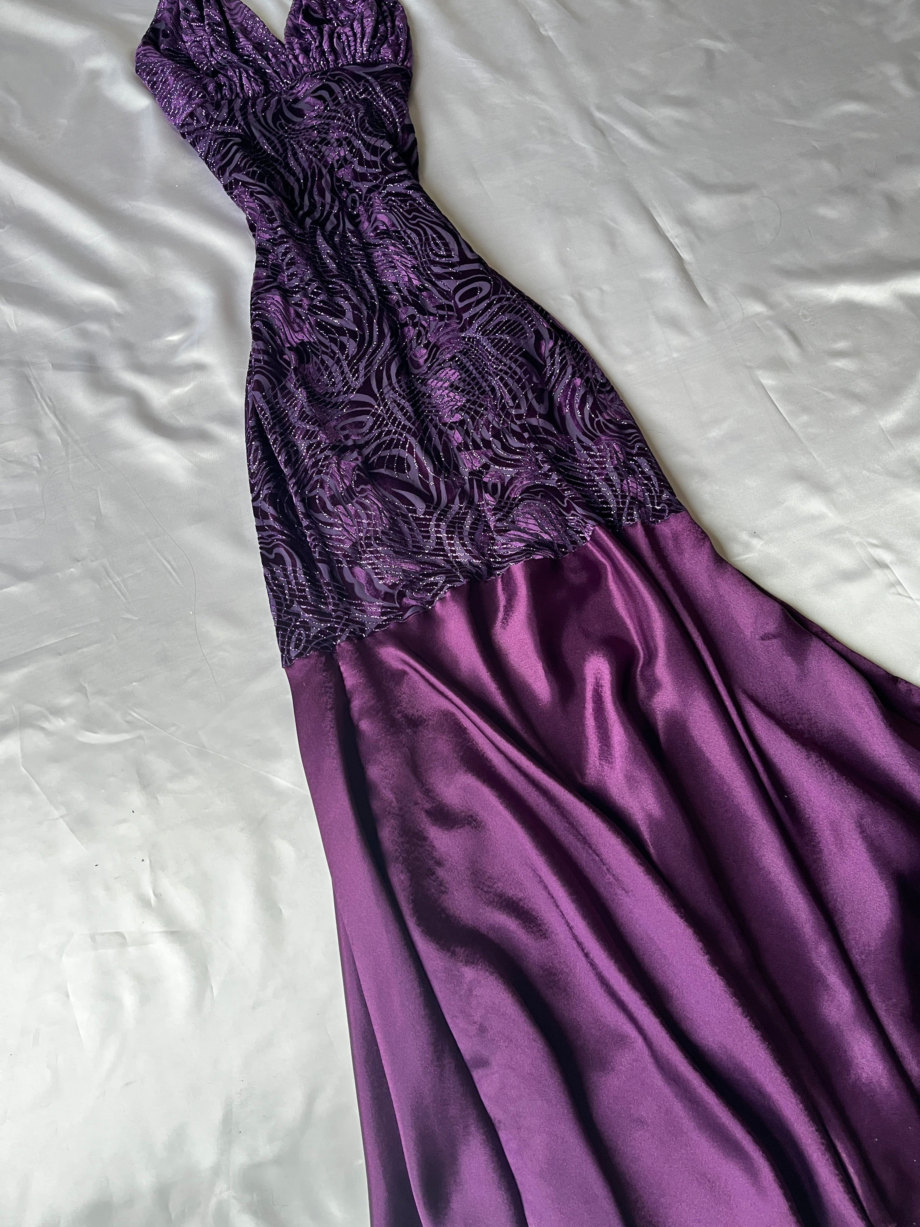 Sparking purple prom corset style prom dress