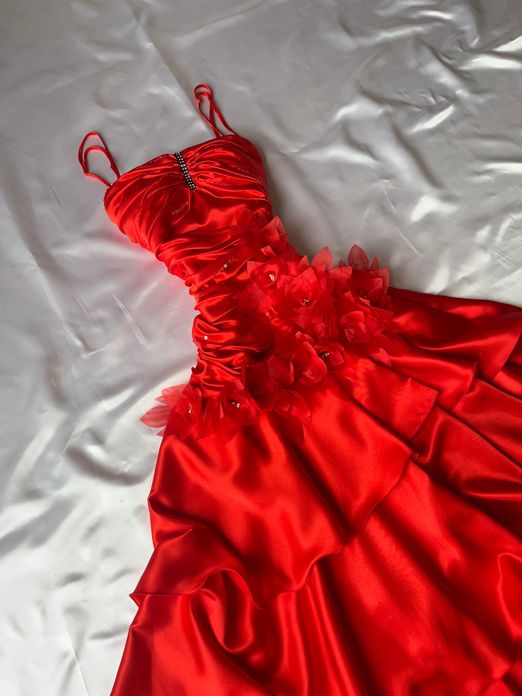 Beautiful Viral red high-low style prom dress