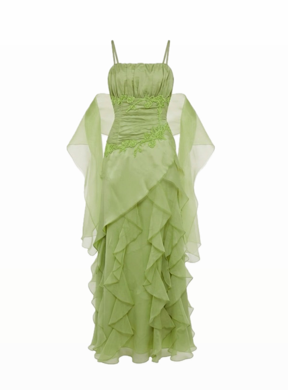 Glowing Water Lily gown + matching Shawl
