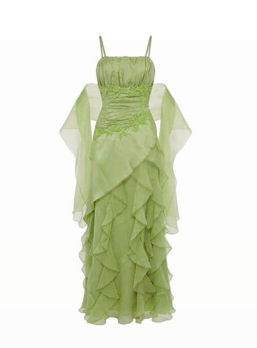 Glowing Water Lily gown + matching Shawl