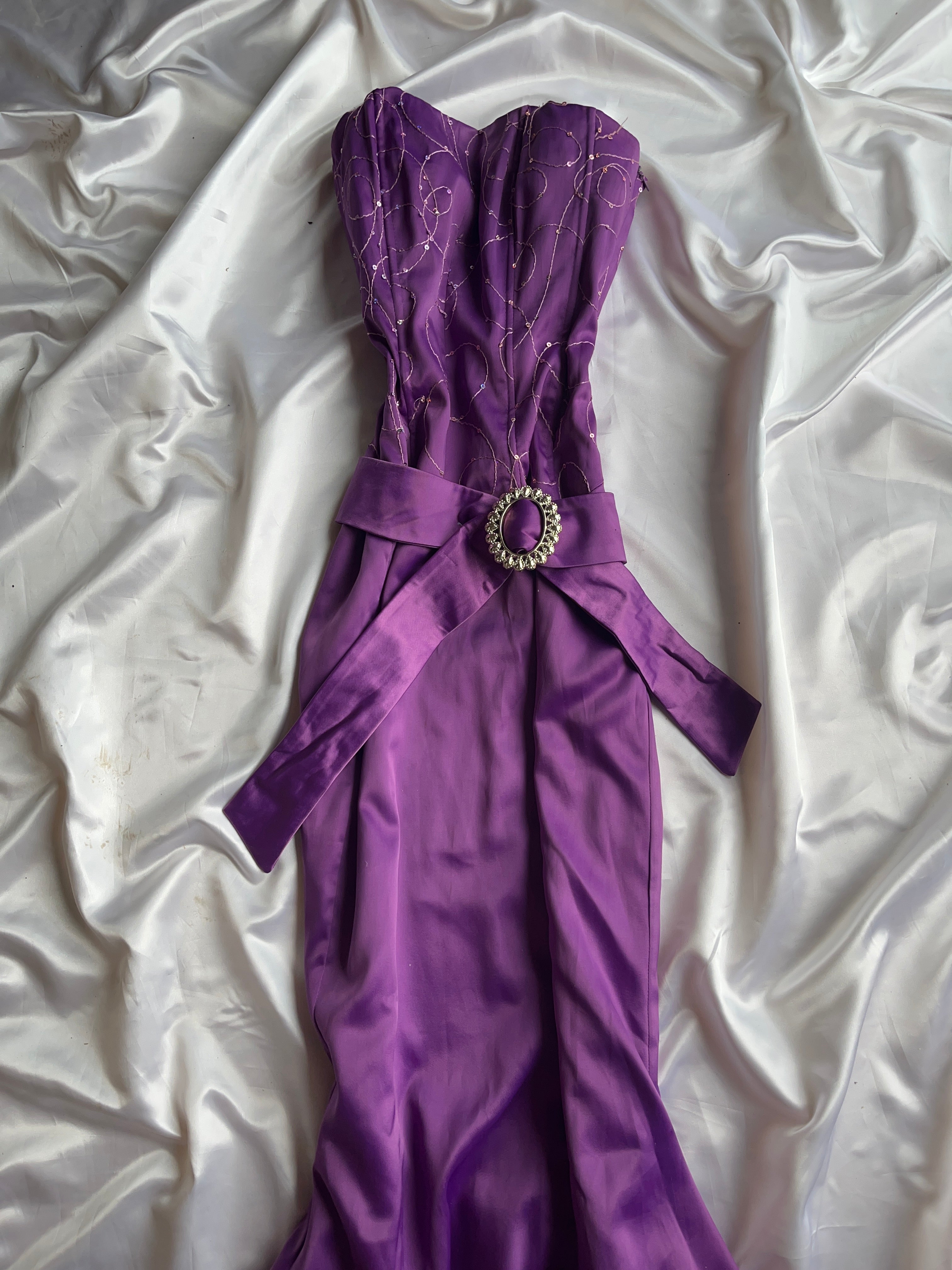 Mermaid 2000s style dark purple dress