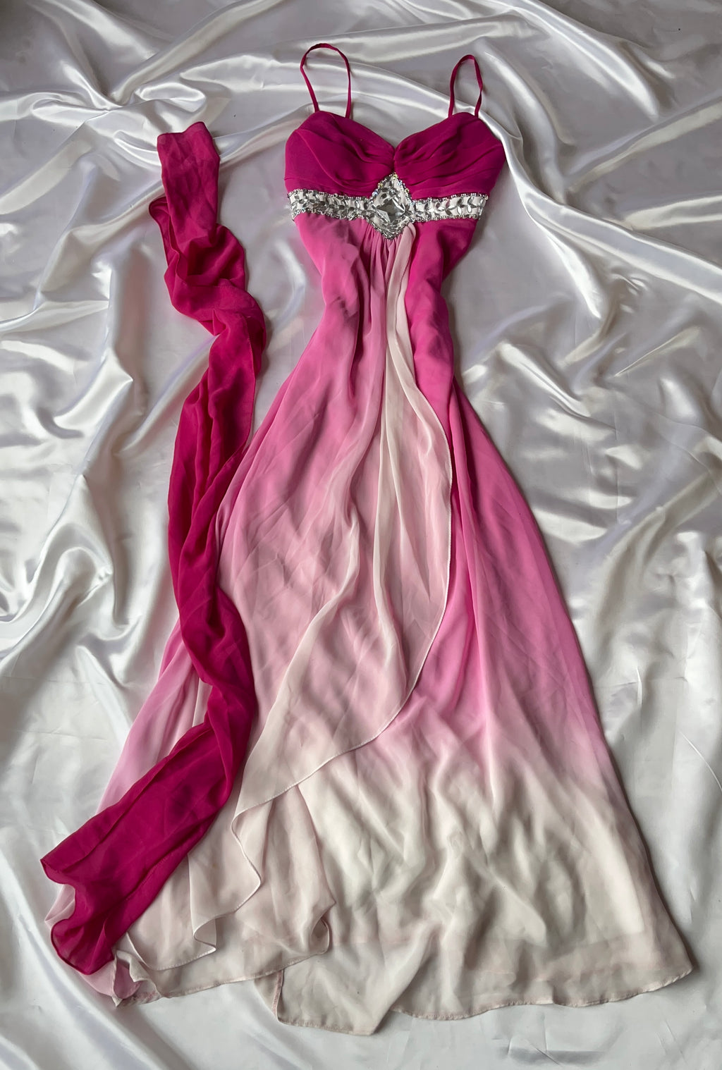 Blush Diamond Crystal gown + matching Shawl