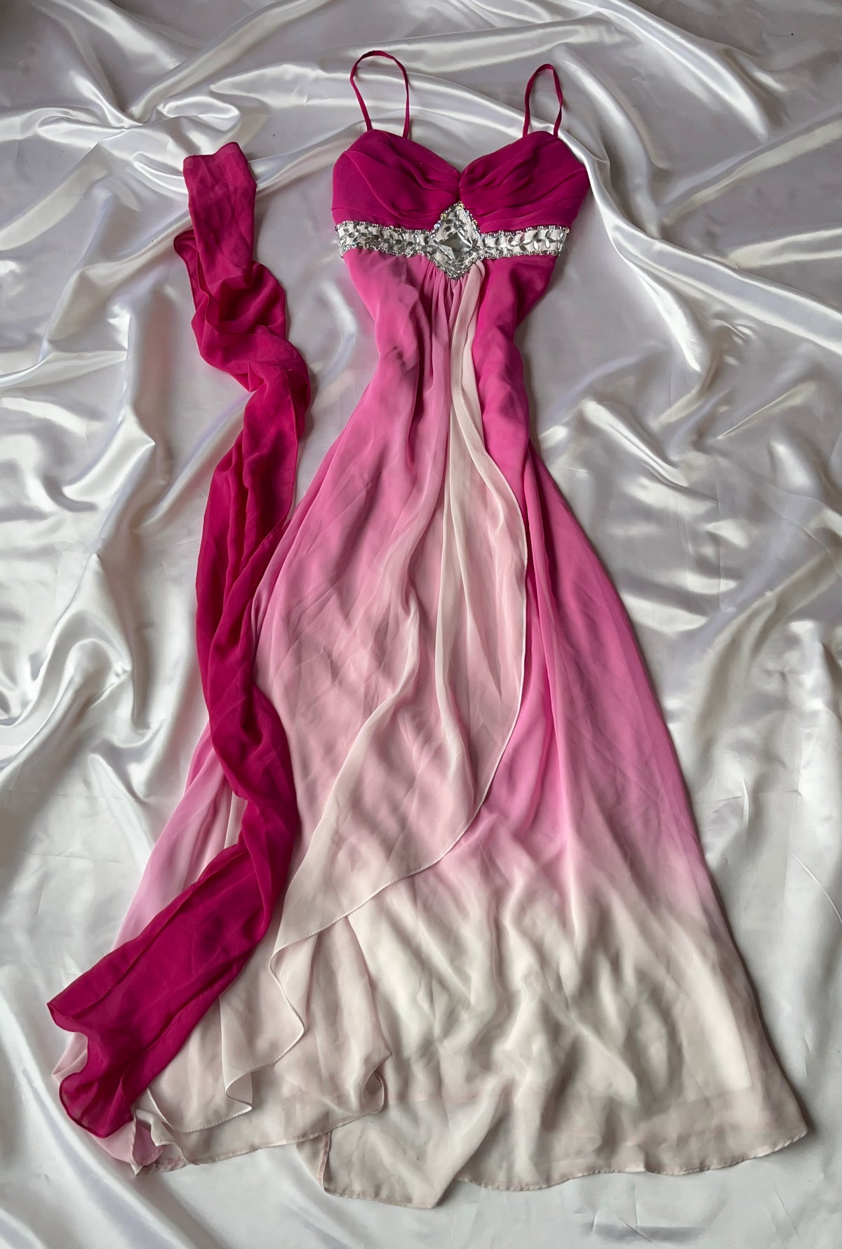 Blush Diamond Crystal gown + matching Shawl