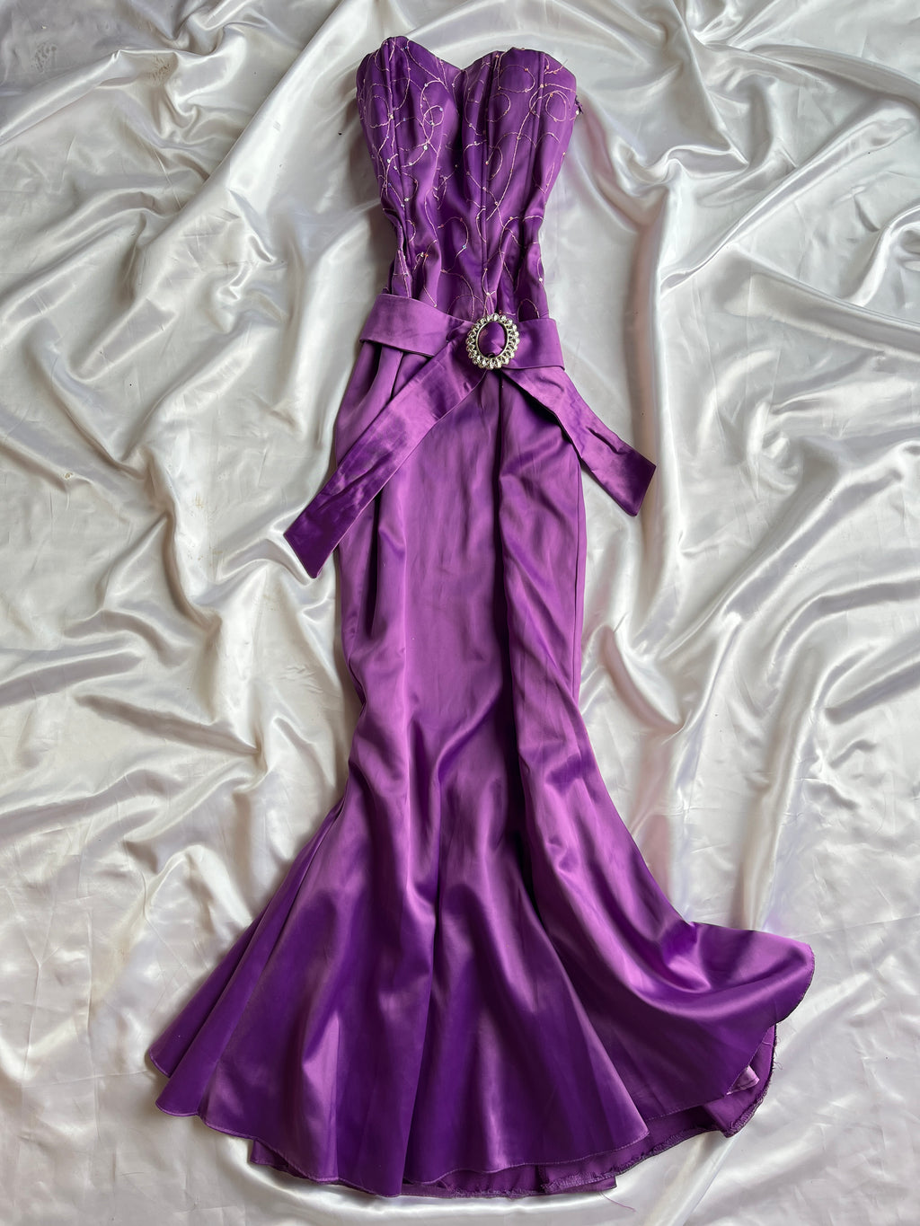 Mermaid 2000s style dark purple dress